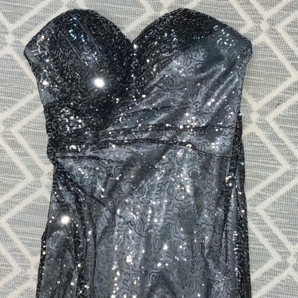 Black Glitter Prom Dress